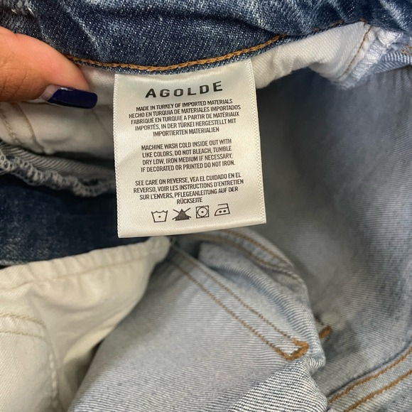 AGOLDE High Rise Stovepipe Jeans Light Wash Denim Size 28 - Picture 4 of 9